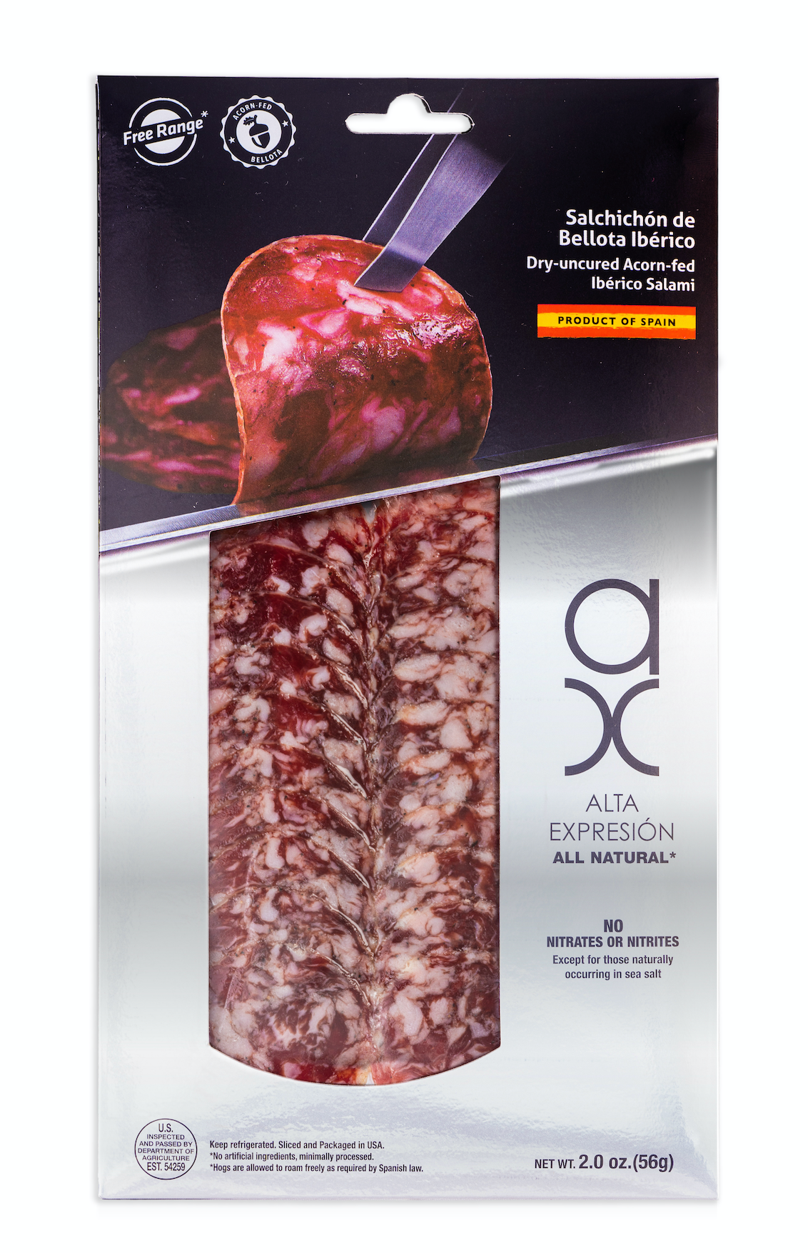 Acorn-fed 100% Iberico Salami Sliced AX 2 Oz by Covap