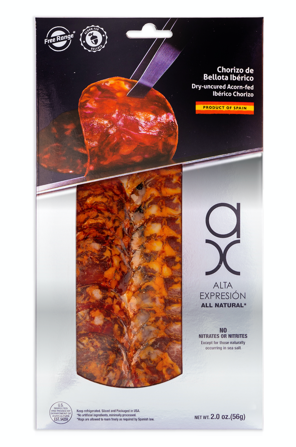 Acorn-Fed 100% Iberico Chorizo Sliced AX 2 Oz by Covap