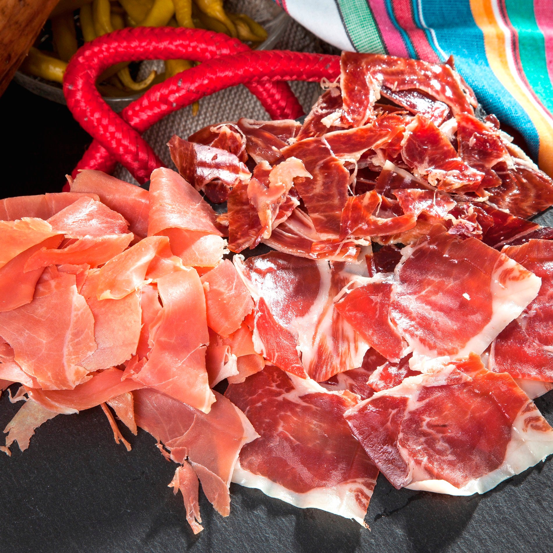 Spanish Hams Trio (Acorn-fed 100% Iberico, Grass-fed Iberico and Serrano Ham)